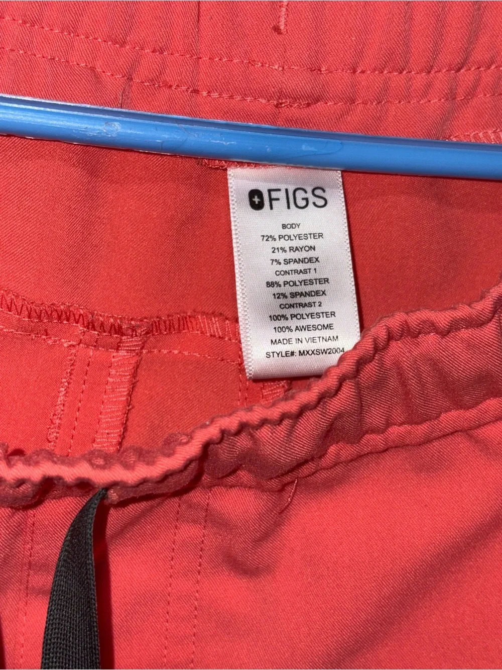 Figs Men's/Womens Coral Pink/Peach Jogger Pants with Drawstring